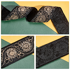 Rubans polyester jacquard style ethnique&nbsp;SRIB-WH0011-017B