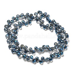 Fili di perle di vetro trasparente placcato completamente arcobaleno&nbsp;EGLA-M030-01A-FR02