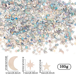 Confeti de plástico de estrella y luna de 105 g&nbsp;DIY-ME0002-20