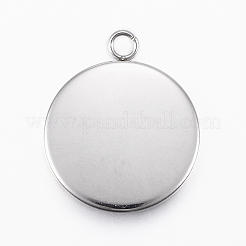 Pendentifs cabochons en acier inoxydable 304 résistant au ternissement&nbsp;STAS-E146-18P-20mm