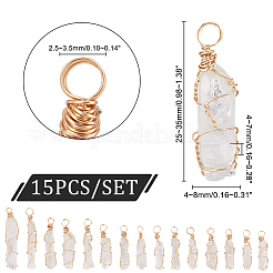 15 Stück natürliche Quarzkristallanhänger&nbsp;PALLOY-AB00134