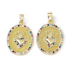 Pendentifs avec zircon cubiques à micro-pavés en laiton&nbsp;KK-E068-VC043