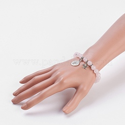 Natürlichen Rosenquarz Stretch-Armbänder&nbsp;BJEW-JB03772-04