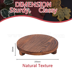 Soucoupe à plantes ronde en bois&nbsp;AJEW-WH0473-07B