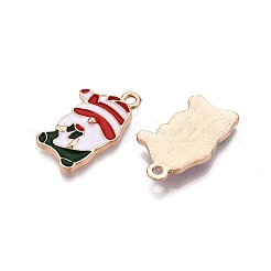 Pendentifs en émail d'alliage de placage de support de thème de noël&nbsp;ENAM-T021-12KCG