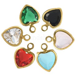 60 pièces 6 couleurs breloques en verre k9&nbsp;GLAA-FS0002-66