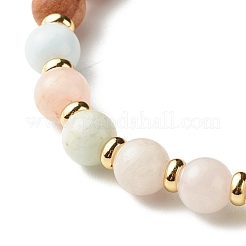 Ensemble de bracelets de perles de morganite naturelle pour hommes femmes cadeau&nbsp;BJEW-JB06769