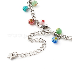 Millefiori Glas Charm Fußkettchen&nbsp;AJEW-AN00441