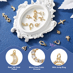 16 pz 8 charms in ottone stile micro pavé di zirconi cubici&nbsp;KK-TA0001-13