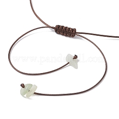 Colgante de pepitas de piedra natural en bruto con flor de lampwork hecha a mano&nbsp;NJEW-TA00210-01
