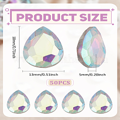 50 Stück spitz zulaufende Glas-Strass-Cabochons&nbsp;RGLA-LP0001-06C