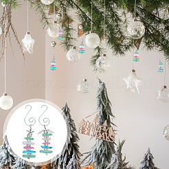 12 ciondolo decorativo in lega e perline di cristallo di quarzo naturale in 2 stili per l'albero di Natale&nbsp;HJEW-OC00307