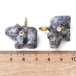 Natürlicher blauer Jaspis mit geschnitzten Anhängern&nbsp;G-H357-02G-08
