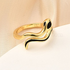 Anelli polsino in ottone smaltato per donna&nbsp;RJEW-F188-04G-01