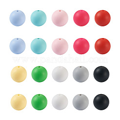 100 pièces 10 couleurs perles focales en silicone écologiques de qualité alimentaire&nbsp;SIL-BY0001-02