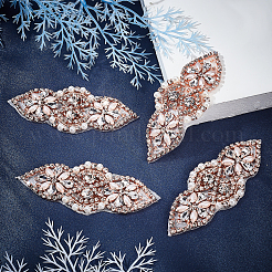 Cabochon in tessuto di strass di vetro in lega&nbsp;DIY-WH0265-46RG