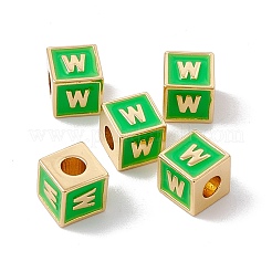 Accumuler des perles d'émail en laiton placage&nbsp;KK-B060-04G-02W