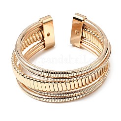 Bracelets manchettes en fer à plusieurs rangs de chaînes serpent pour femmes&nbsp;BJEW-P390-01C-G