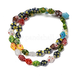 Fili di perline di vetro millefiori fatto a mano&nbsp;LAMP-D021-02A