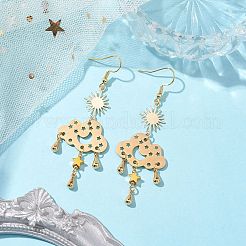 Orecchini pendenti in ottone e acciaio inossidabile 304&nbsp;EJEW-TA00436-01
