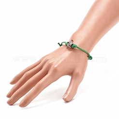 5 pièces 5 style arbre de noël & flocon de neige & renne & père noël alliage perlé cordon bracelets ensemble&nbsp;BJEW-JB08112