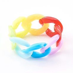 Undurchsichtige Acryl-Kettenfingerringe&nbsp;RJEW-JR00325