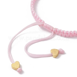 Braccialetto a maglie a cuore con strass in lega&nbsp;BJEW-JB10002-01