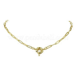 Halsketten aus 4 mm Messing-Büroklammerketten mit Federringverschlüssen für Damen&nbsp;NJEW-JN06007