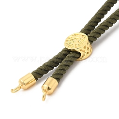 Pulseras de plata con cordón de nailon retorcido&nbsp;DIY-B066-03G-04