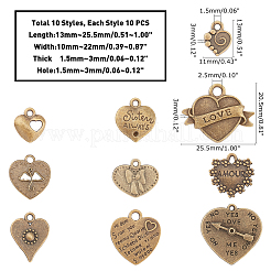 Legierungsanhänger zum Valentinstag&nbsp;PALLOY-PH0001-06AB
