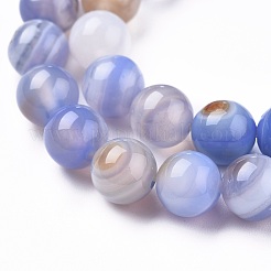 Chapelets de perles en agate à rayures naturelles/agates à bandes&nbsp;G-I261-C02-8mm