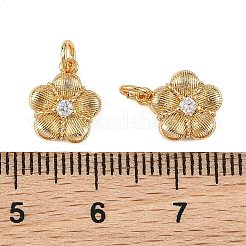 Breloques en laiton Shegrace avec micro-pavé de zircone cubique transparente&nbsp;XGRQ4N602-710G