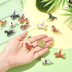 12 pieza de 12 estilos de alfileres de solapa de aleación de esmalte de caballo&nbsp;JEWB-CJ0003-66