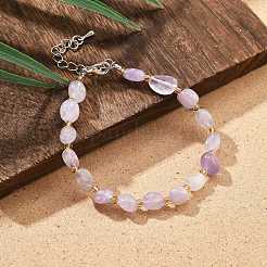 Bracelets en chips d'améthyste lavande naturelle pour femmes&nbsp;BJEW-H623-01S-05