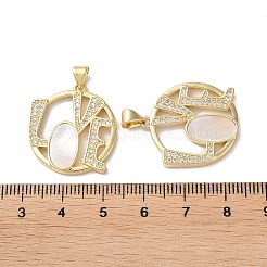 Colgantes de circonita cúbica micro pavé de latón de san valentín&nbsp;KK-B083-03G