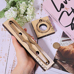 Stanzform aus Holz und Karbonstahl für Leder&nbsp;DIY-WH0622-221D