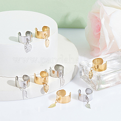 10 Stück 10 Stil 304 Edelstahl offene Manschettenringe Set&nbsp;RJEW-UN00001