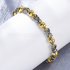 304 Edelstahl-Rundglieder- und Königsketten-Armbänder für Damen und Herren&nbsp;BJEW-R018-19GP