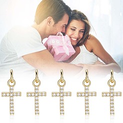 10 Stk. Messing Micro Pave klar Zirkonia Charms&nbsp;KK-BBC0020-72