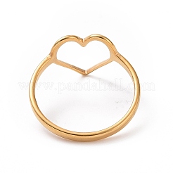 Ionenplattierung (IP) 201 Edelstahl Herz Fingerring&nbsp;RJEW-J051-16G