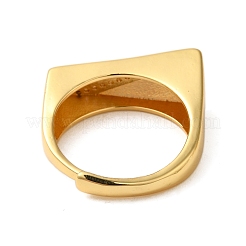 Bagues réglables en laiton micro pavé de zircone cubique transparente pour femmes&nbsp;RJEW-A048-10G