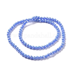 Electroplate opaco colore solido perle di vetro fili&nbsp;GLAA-E036-10B