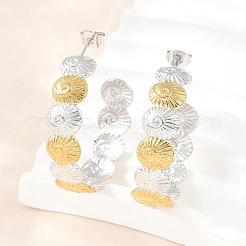 Boucles d'oreilles à tige en acier inoxydable 304 en forme de coquillage pour femmes&nbsp;SA-CBA45D5-32GP