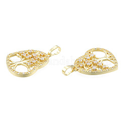 Pendenti in zirconi cubici trasparenti in micro pavè di ottone&nbsp;ZIRC-N039-240