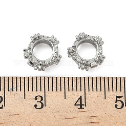 Micropave de latón transparente circonio cúbico cuentas europeas&nbsp;KK-S350-07P