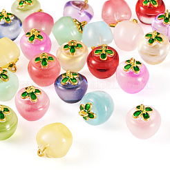 24 pz 12 colori pendenti in vetro trasparente a forma di mela&nbsp;DGLA-TA0001-35