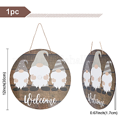 Décoration de suspension de porte en bois naturel pour la décoration de porte d'entrée&nbsp;HJEW-WH0008-99