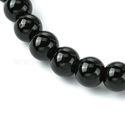 Stretch-Armbänder aus synthetischen schwarzen Steinperlen&nbsp;BJEW-JB10882-01