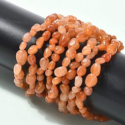 Stretch-Armbänder aus natürlichen roten Aventurinperlen für Männer und Frauen&nbsp;BJEW-I320-01B