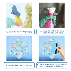 16 feuilles d'autocollants statiques de film de fenêtre teinté au laser de couleur pvc imperméable&nbsp;DIY-WH0314-081